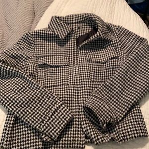 Black & white zipper check jacket